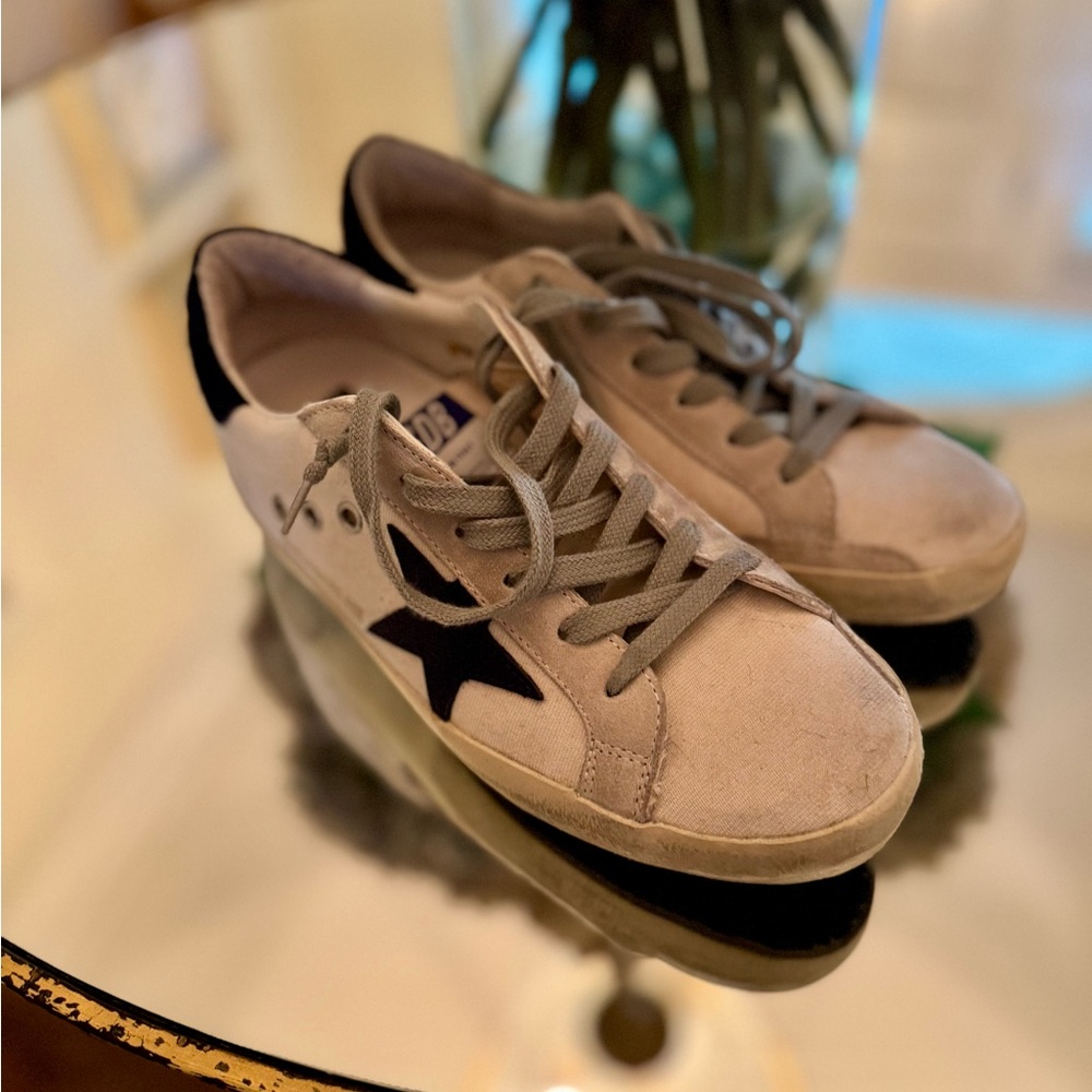 Golden Goose Super Star Sneaker Size 39 Dark Navy/White/Grey